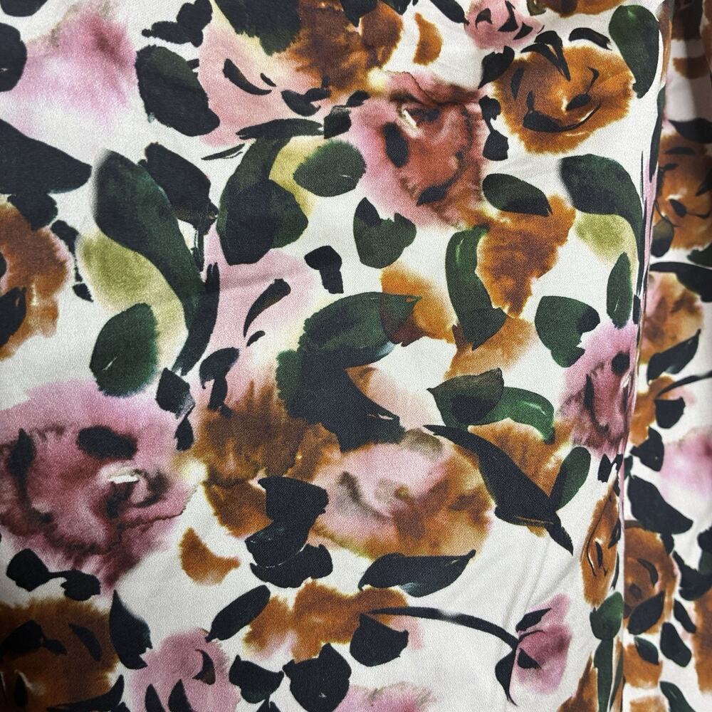 Something Navy Floral Ruffle Blouse in Cream XS NWT - Picture 12 of 13